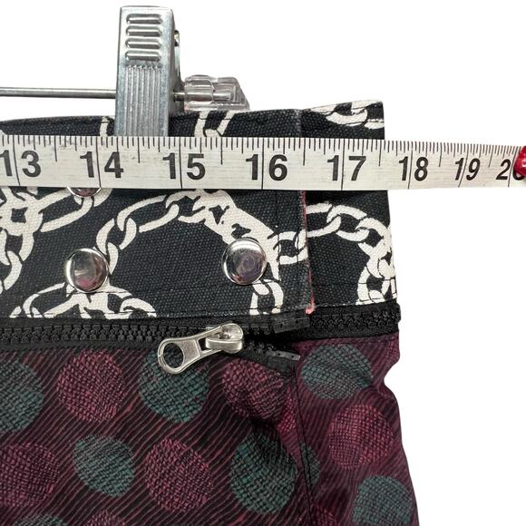 Zand Amsterdam Reversible Wrap Skirt OS Multicolor Dots Floral Snap Punk Grunge - Picture 10 of 16